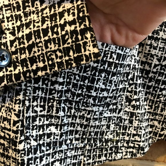 Sz L Harve Benard Black & White Abstract LS Jacket, Box Style - Picture 3 of 9